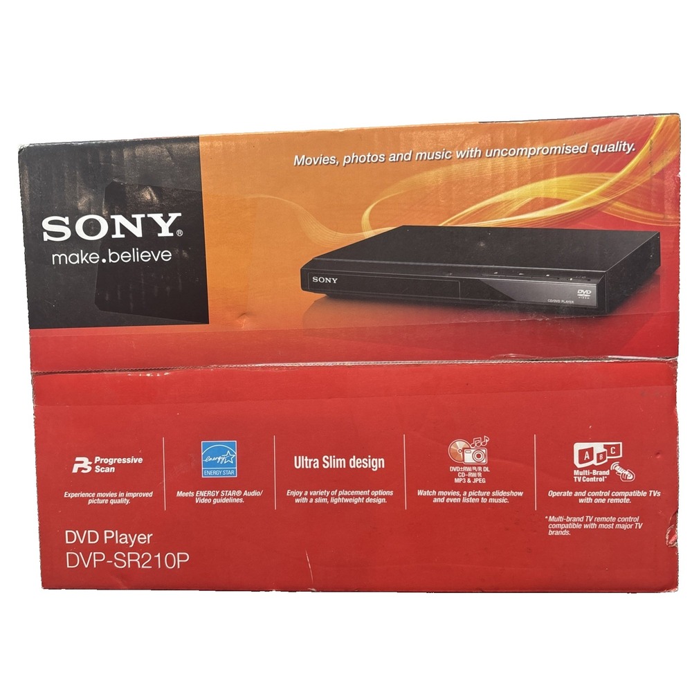 Sony Progressive Scan CD and DVD Player Brand‎ New in Black | DVP-SR210P